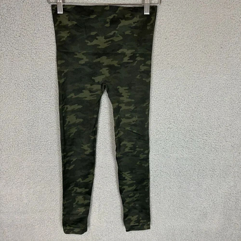 Spanx Leggings‎ Womens M Green Camo Look At Me Now Seamless Shapewear Casual